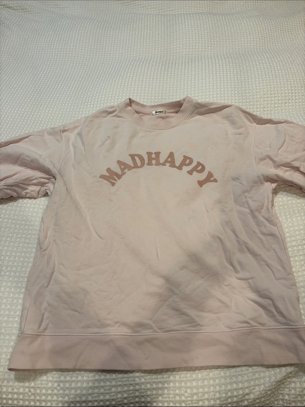 Madhappy Light Pink Crewneck Sweatshirt with Arch Logo